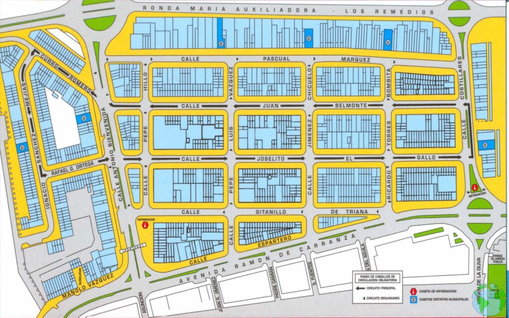 Plano feria de abril de Sevilla